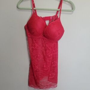 Elegant Red Lace Chemise
